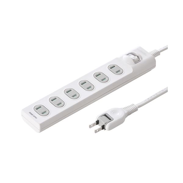 (まとめ)サンワサプライ 火災予防安全タップ TAP-TSH63SWN【×2セット】[21]