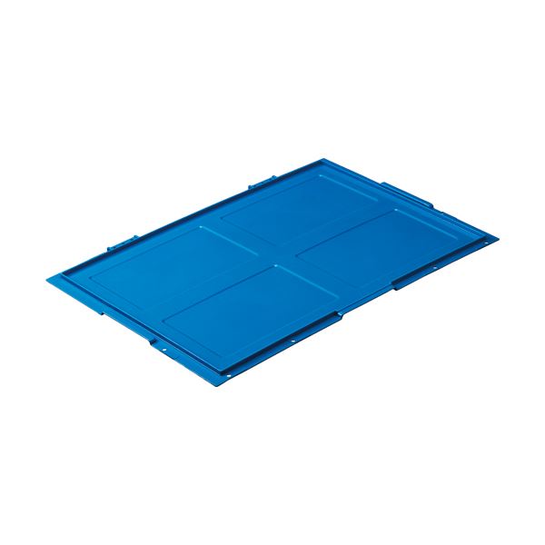 （まとめ） TANOSEE 折りたたみコンテナフタのみ 75L用 ダークブルー 1枚 【×5セット】[21](3)