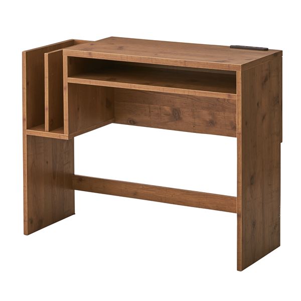 パソコンデスク ワークデスク 幅90cm ナチュラル コンセント付き 棚付き リビング 子供部屋 勉強部屋 在宅ワーク ゲーム[21]