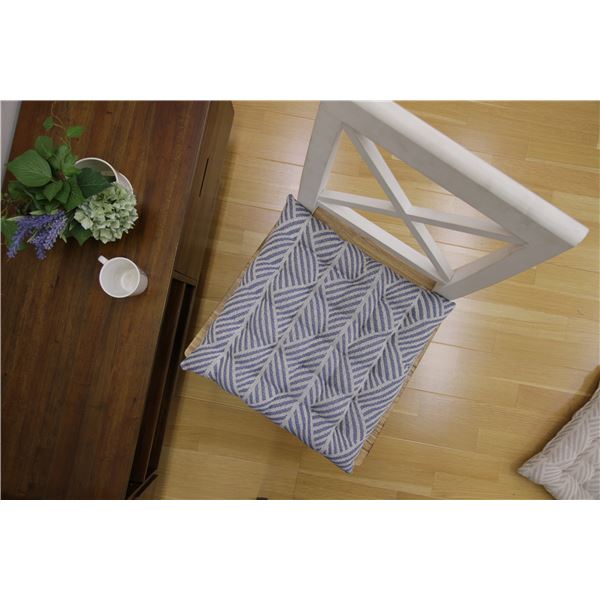シートクッション 椅子クッション 約40×40cm 2枚組 ネイビー インド綿使用 クラック リビング ダイニング インテリア雑貨【代引不可】[21] [3]