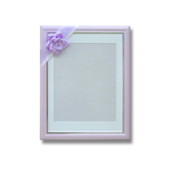 葬儀額 遺影額 〔 ふじ 〕 前面：無反射PET 寸巾パール リボン付き 日本製 仏事用額 額縁 額 フレーム[21]