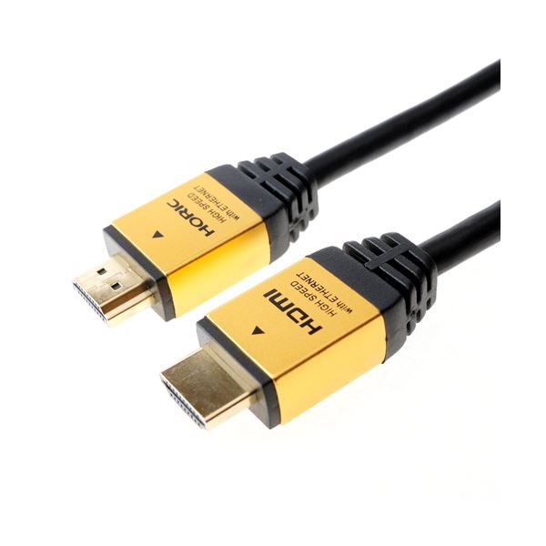 （まとめ）HORIC HDMIケーブル 5m ゴールド HDM50-014GD【×3セット】[21]