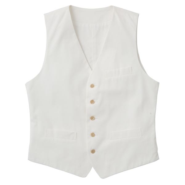 男女兼用ダンガリーベスト ホワイト LLサイズ KMV2790-1[21](4)