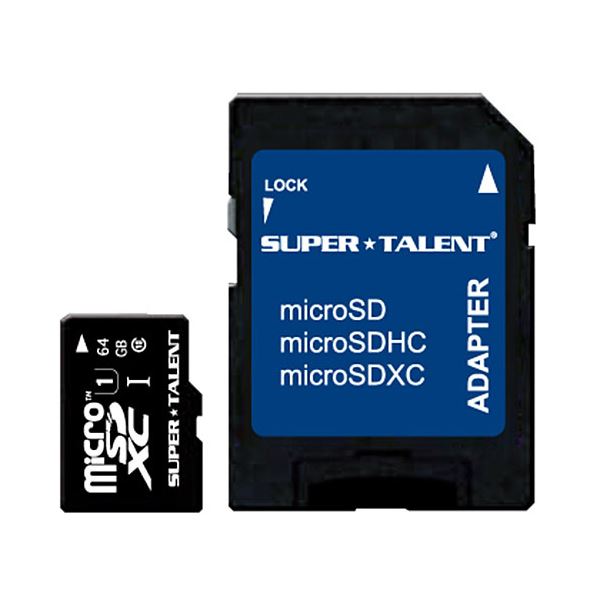 (まとめ）スーパータレント UHS-ICLASS10対応 microSDXCカード 64GB ST64MSU1P 1枚【×3セット】 [21]