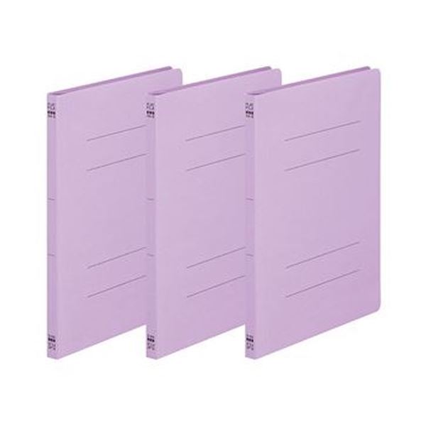 （まとめ）TANOSEE フラットファイル（ノンステープルタイプ）A4タテ 150枚収容 背幅18mm 紫 1パック（3冊）【×100セット】[21]