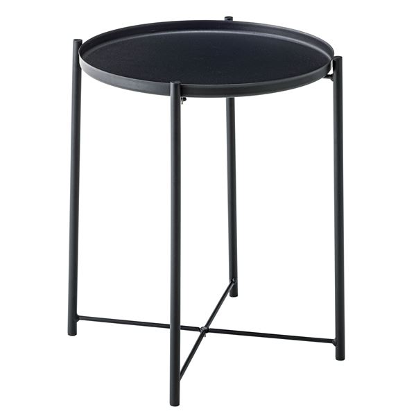 トレーサイドテーブル ミニテーブル 幅48cm ブラック スチール 組立品 リビング ダイニング インテリア家具[21] [2]