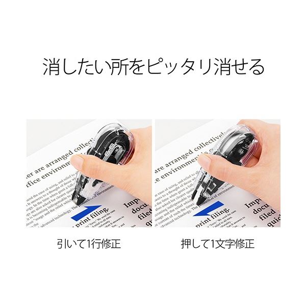 本家屋の(まとめ) プラス 修正テープ ホワイパースライド ベーシックカラー 交換テープ 6mm幅 ブラック WH-016R BK 1セット(10個) 【×3セット】[21]｜アングル3