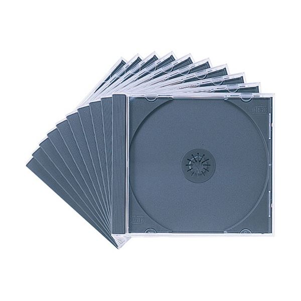 (まとめ) サンワサプライ Blu-ray・DVD・CDケース ブラック FCD-PN10BKN 1パック(10枚) 【×10セット】[21]