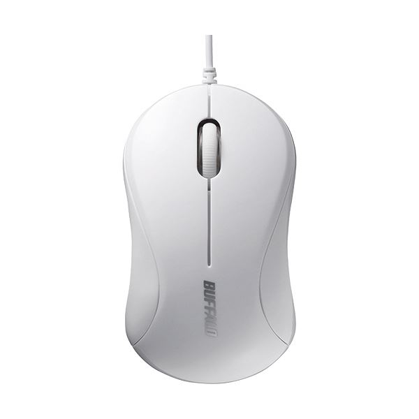 (まとめ) バッファロー 有線PS2 光学式マウス3ボタンタイプ ホワイト BSMOP050WHZ 1個 【×10セット】[21]