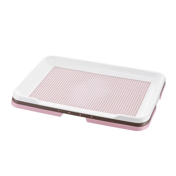 （まとめ）お掃除簡単ステップトレー ワイド ライトピンク (ペット用品) (×2セット）[21]