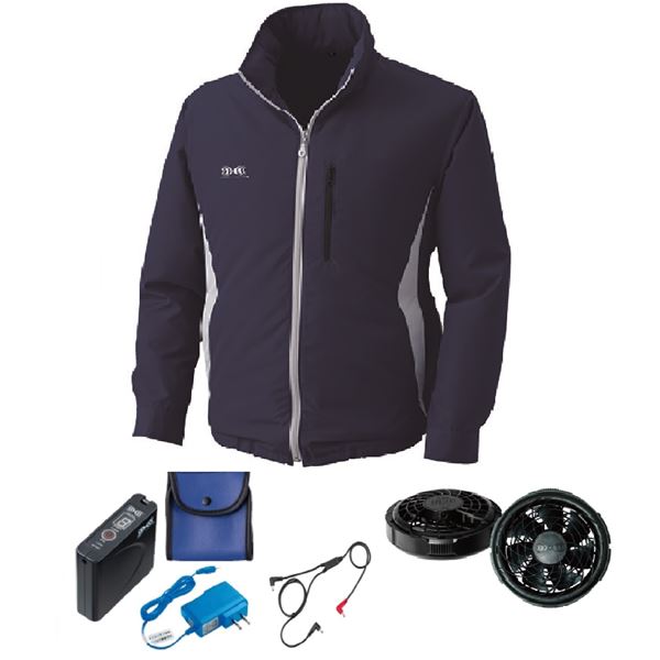 KU90520 空調服 R ポリエステル製フード付き FAN2300B・RD9261・LISUPER1セット ネイビー 4L[21]