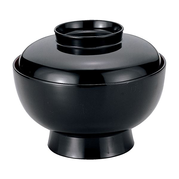 5寸 羽衣丼/どんぶり鉢 【黒内朱 TA】 直径155×高さ125(88)mm 日本製 食洗機対応 〔和食 レストラン 店舗 お店〕【代引不可】[21]