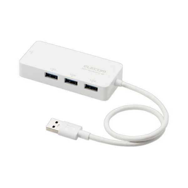 エレコム USB-A1Gbps有線LANアダプター USBハブ付 ホワイト EDC-GUA3H2-W 1個[21]