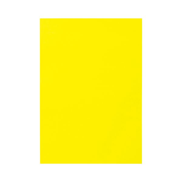 (まとめ) TANOSEE 色画用紙 四つ切 レモン 1パック（10枚） 【×30セット】[21]