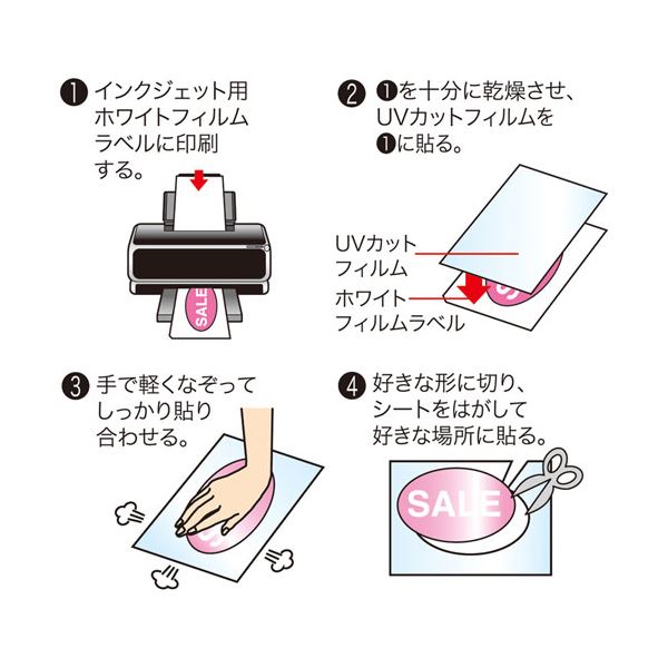 本家屋のサンワサプライ キレイにはがせる手作りステッカーキット JP-STK01N[21]｜アングル2