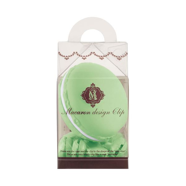 （まとめ） ライオン事務器 マカロンデザインクリップケースクリップセット ピスタチオ MC-12 PI 1ケース（12個） 【×10セット】[21]