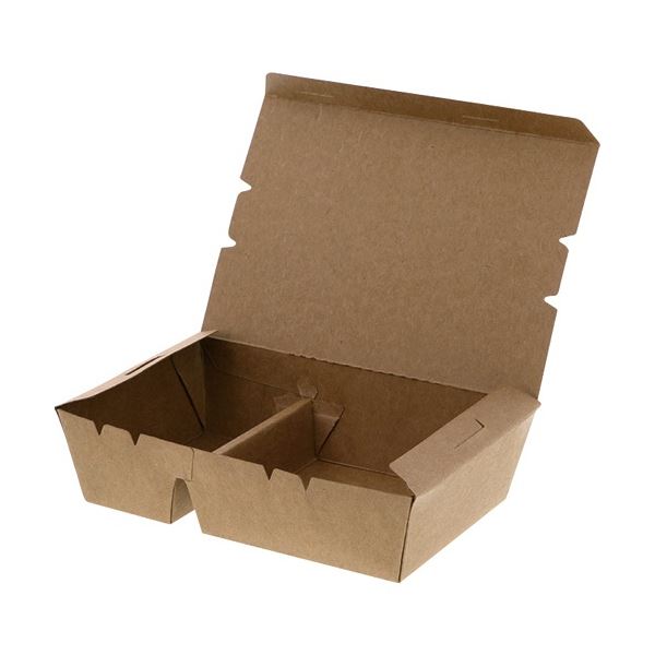 (まとめ) HEIKO 弁当容器 エコランチボックス 2仕切 #004409005 1パック(20枚) 【×3セット】[21]