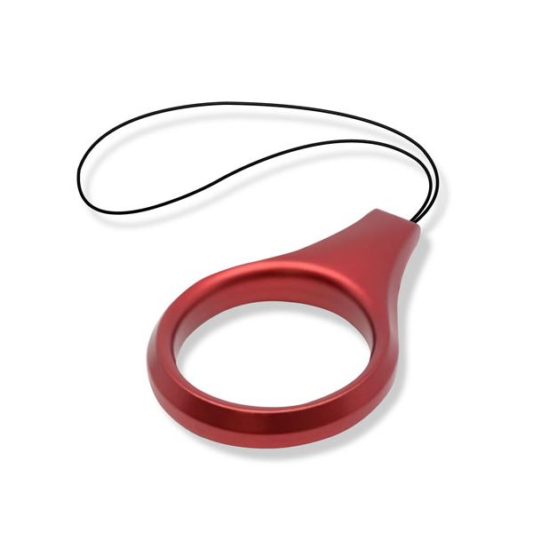 （まとめ）エレコム スマートフォン用ストラップ/フィンガーストラップ/アルミライク/レッド P-STFALRD【×5セット】[21]