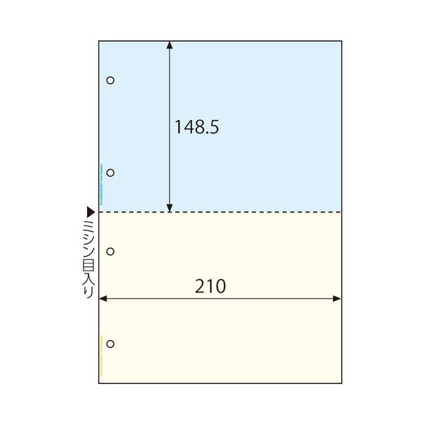 （まとめ）ヒサゴ マルチプリンタ帳票 撥水紙 A4カラー 2面 4穴 BPW2011 1冊（50枚） 【×5セット】[21]