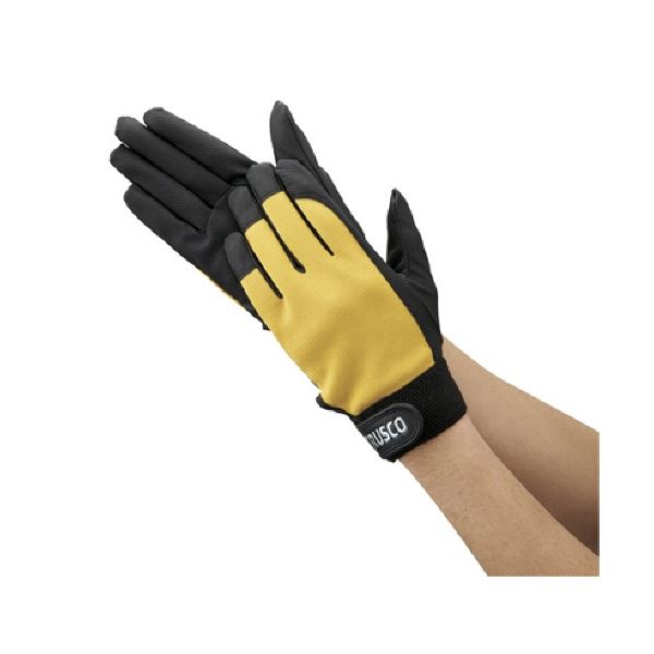 (まとめ) TRUSCO PU薄手手袋 エンボス加工 イエロー LL TPUM-Y-LL 1双 【×5セット】[21]