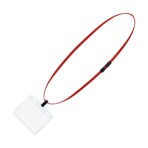 (まとめ) コクヨ 吊下げ名札セット(特大サイズ・ソフトケース・チャック式) アイドプラス 赤 ナフ-S188..