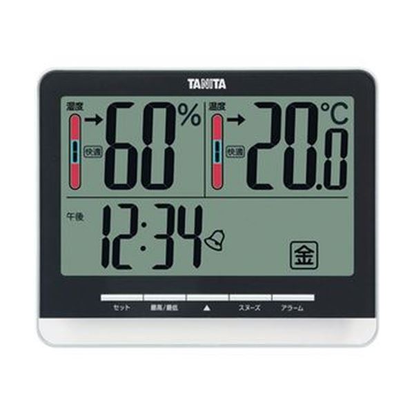 （まとめ）タニタ 温湿度計 ブラックTT-538BK 1個【×3セット】 [21]