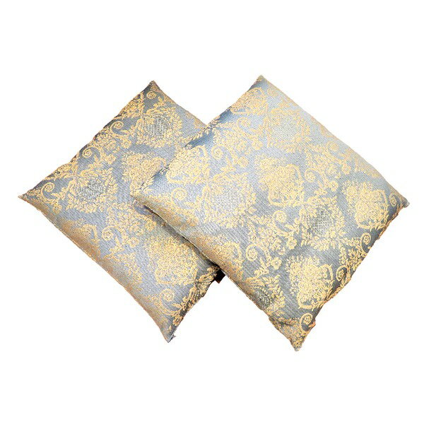 座布団 カバー 銘仙版 55×59cm 2枚セット ゴシック グリーン 洗える 日本製 リビング 和室[21]