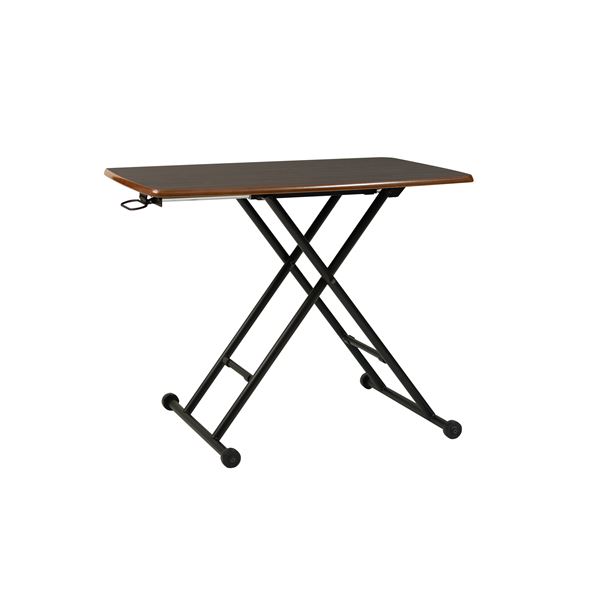 センターテーブル 昇降式テーブル 約幅90×奥行55×高さ11.5～70cm ブラウン 組立品 リビング ダイニング 在宅ワーク[2…