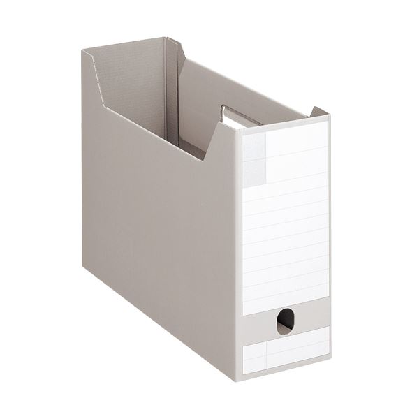 （まとめ）ライオン事務器 ボックスファイルダンボール製 A4ヨコ型ピッタリサイズ 背幅102mm グレー BF-432D 1冊 【×20セット】[21](3)