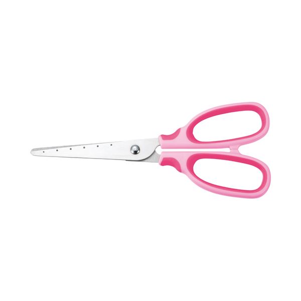 (まとめ) TANOSEE はさみ 刃先先丸 刃渡り65mm ピンク 1セット（10本） 【×5セット】[21]