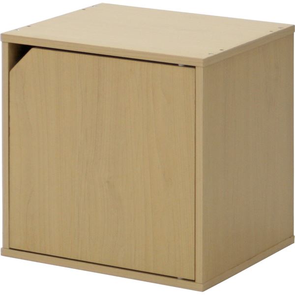 収納ボックス/ディスプレイラック 【扉付き ナチュラル】 幅34.5cm キューブボックス CUBE BOX 組立品 〔リビング〕[21]
