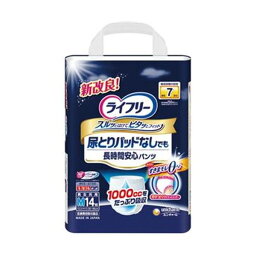 （まとめ）ユニ・チャーム ライフリー尿とりパッドなしでも長時間安心パンツ M 1パック（14枚）【×5セット】[21]