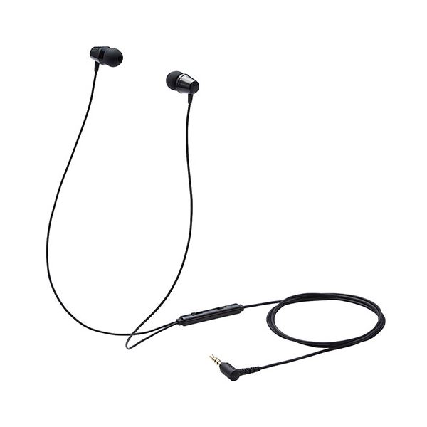 エレコム イヤホン 子供用 両耳 有線 マイク付 高耐久 4極ミニプラグ 低音量仕様 ミュートスイッチ付 ブラック HS-KD05TBK[21]