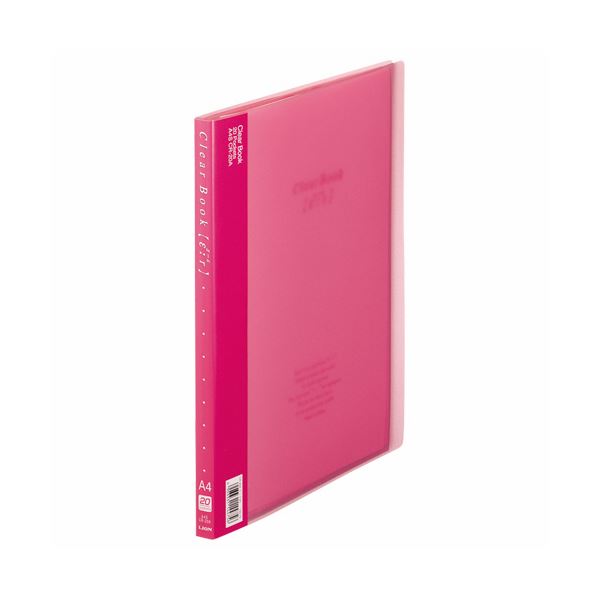 （まとめ）ライオン事務器 クリアーブック(エール)A4タテ 20ポケット 背幅14mm ピンク CR-20A 1冊 【×1..