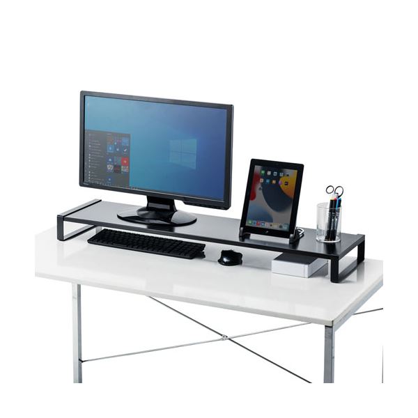 サンワサプライ スチール製机上ラック(W1000) ブラック MR-LC209BKN[21] [2]