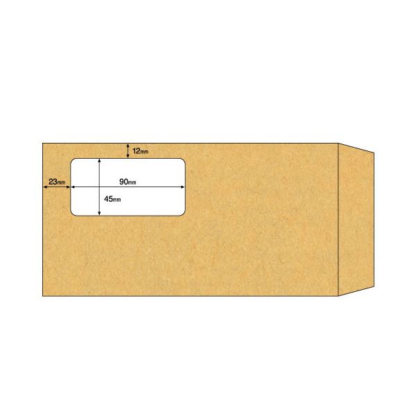 ■商品内容【ご注意事項】・この商品は下記内容×5セットでお届けします。●伝票に印刷された宛名部分が窓から見えるようになっているクラフトの長3窓付封筒です。●長形3号窓付き封筒マークのついている商品がぴったり入ります。■商品スペックサイズ：長3寸法：235×120mm材質：上質紙色：クラフト窓の大きさ：90x45mm貼り合わせ：センター貼り重量：5g備考：※封かんシールはついていません。【キャンセル・返品について】商品注文後のキャンセル、返品はお断りさせて頂いております。予めご了承下さい。■送料・配送についての注意事項●本商品の出荷目安は【5 - 11営業日　※土日・祝除く】となります。●お取り寄せ商品のため、稀にご注文入れ違い等により欠品・遅延となる場合がございます。●本商品は仕入元より配送となるため、沖縄・離島への配送はできません。[ MF06 ]