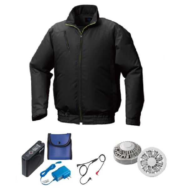 KU92010 空調服 R ポリエステル製 カジュアル FAN2200G・RD9261・LISUPER1セット ブラック M[21]