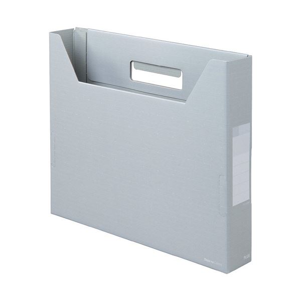 （まとめ）プラス デジャヴカラーズシリーズボックスファイル スリム A4ヨコ 背幅50mm シルバーグレイ FL-022BF 1セット(10冊) 【×2セット】[21](3)