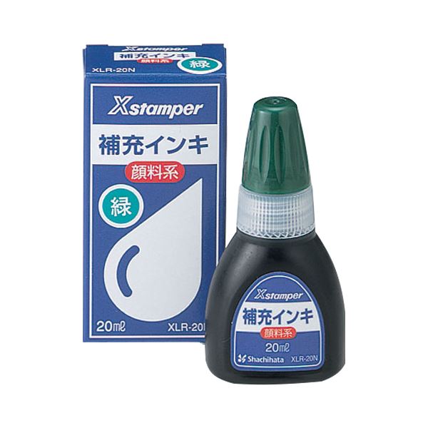 ■商品内容【ご注意事項】・この商品は下記内容×30セットでお届けします。Xスタンパー全般顔料系補充インキ●Xスタンパー全般顔料系補充インキです。●補充終了後、インキが浸透するまで12時間ほど必要です。(印面の状態によりこの限りではない場合があります。)又、浸透するまで必ず立てておいてください。■商品スペックインク色：緑インク種類：油性顔料内容量：20mlなつ印適正：PPC用紙、和紙、薄口模造紙、上質紙寸法：W37.5×D25×H73.5mm材質：インキ【キャンセル・返品について】商品注文後のキャンセル、返品はお断りさせて頂いております。予めご了承下さい。■送料・配送についての注意事項●本商品の出荷目安は【1 - 5営業日　※土日・祝除く】となります。●お取り寄せ商品のため、稀にご注文入れ違い等により欠品・遅延となる場合がございます。●本商品は同梱区分【TS1】です。同梱区分が【TS1】と記載されていない他商品と同時に購入された場合、梱包や配送が分かれます。●本商品は仕入元より配送となるため、沖縄・離島への配送はできません。[ XLR-20N ミドリ ]