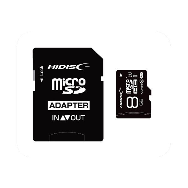 （まとめ）ハイディスク microSDHCカード8GB class10 UHS-I対応 SD変換アダプター付き HDMCSDH8GCL10UIJP3 1枚【×3セット】[21]