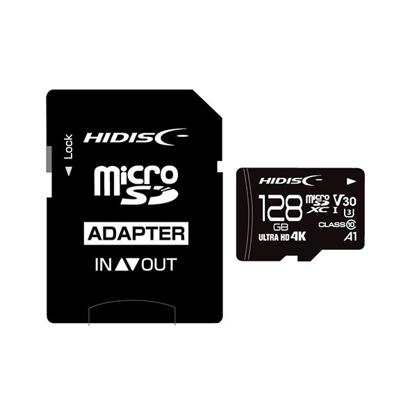 HIDISC microSDXCJ[h 128GB CLASS10 UHS-I Speed class3 A1Ή HDMCSDX128GCL10V30[21]