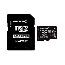 HIDISC 超高速microSDXCカード 128GB CLASS10 UHS-I Speed class3 A1対応 HDMCSDX128GCL10V30[21]