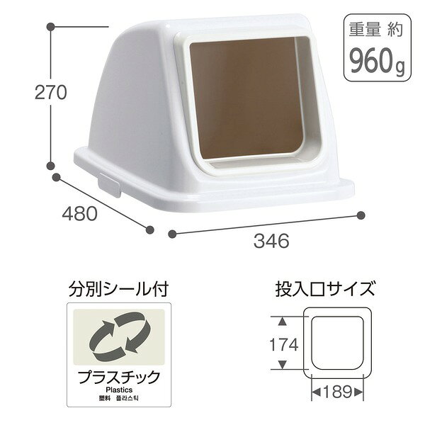 ゴミ箱用 蓋 ふた 本体別売り 〔 白 オープン プラスチック 〕 テラモト エコ分別カラーペール W65 フタ[21] [2]