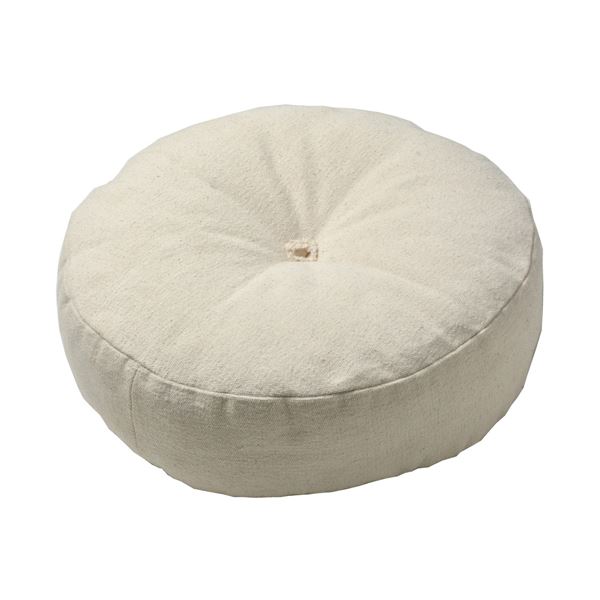 クッション 約45R×12cm アイボリー 円形 インド綿 綿100％ ホットカーペット オールシーズン可 フロアラウンドクッション【代引不可】[21]