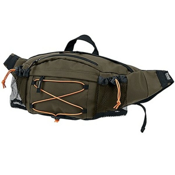 ウェスト ＆ ショルダー 2WAY バッグ カーキ オープンメッシュポケット付 ウェストバッグ ショルダーバッグ ミリタリーバッグ[21]
