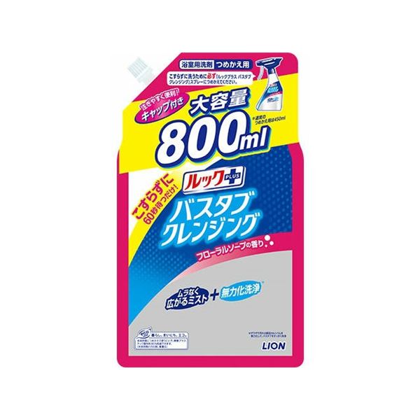 （まとめ） ルックプラス バスタブクレンジング つめかえ用大サイズ フローラルソープの香り 800ml 【×12セット】[21]