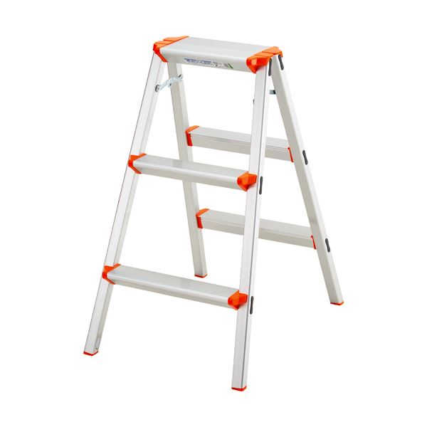 （まとめ）アルインコ アルミ踏み台 3段 CCA80K 1台 【×3セット】[21]