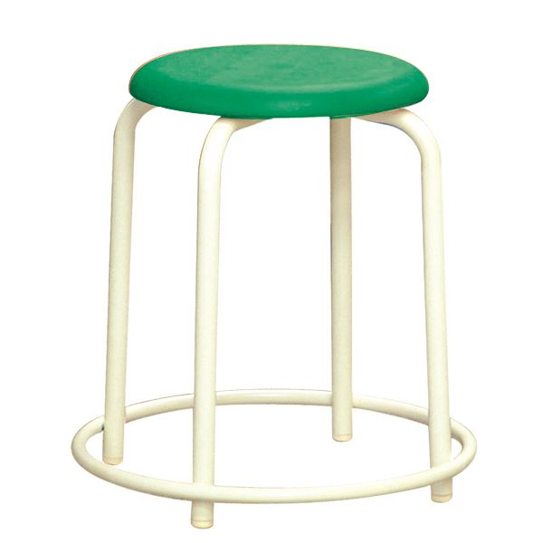 スタッキング スツール 【外リング付き 同色5脚セット グリーン×ミルキーホワイト】 RP-3W 幅45.8cm 日本製 【代引不可】[21]