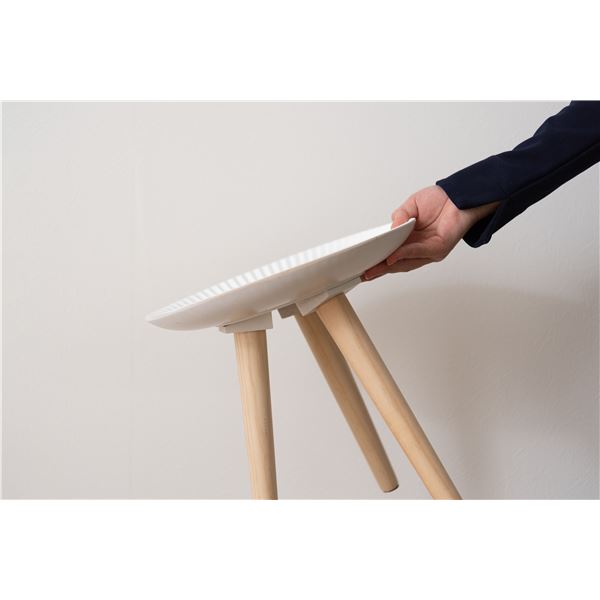 サイドテーブル ミニテーブル 約幅29.5cm Sサイズ 円形 ホワイト トレーテーブル 組立品 リビング ダイニング インテリア家具[21] [3]