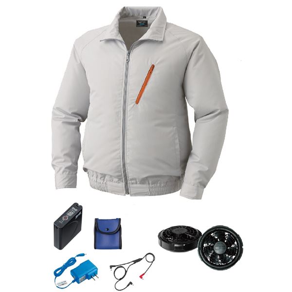 KU90510 空調服 R ポリエステル製 FAN2300B・RD9261・LISUPER1セット シルバー 3L[21]